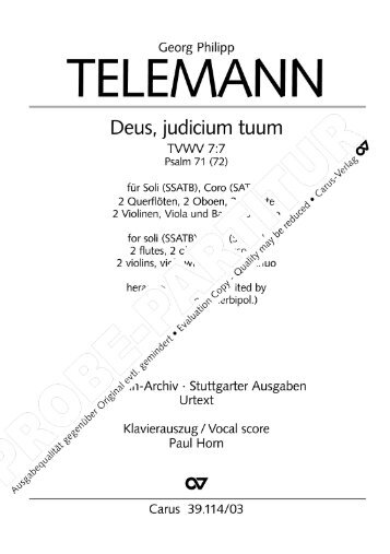 Page 1 Georg Philipp TELEMANN Deus, judicium tuum TVVVV 7:7 ...