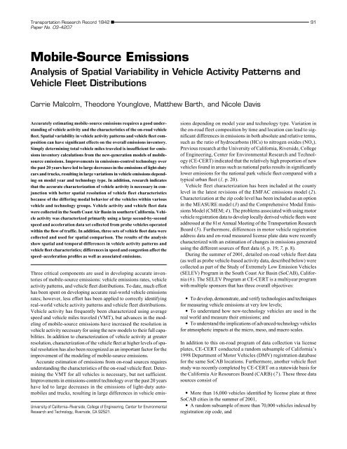 Mobile-Source Emissions - Center for Environmental Research ...
