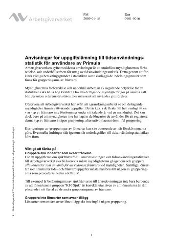 Anvisningar (Primula) - Arbetsgivarverket