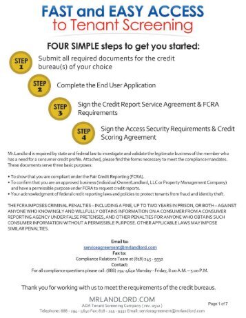 Credit Report Service Agreement