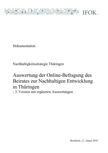 Auswertung der Online-Befragung des Beirates zur Nachhaltigen ...