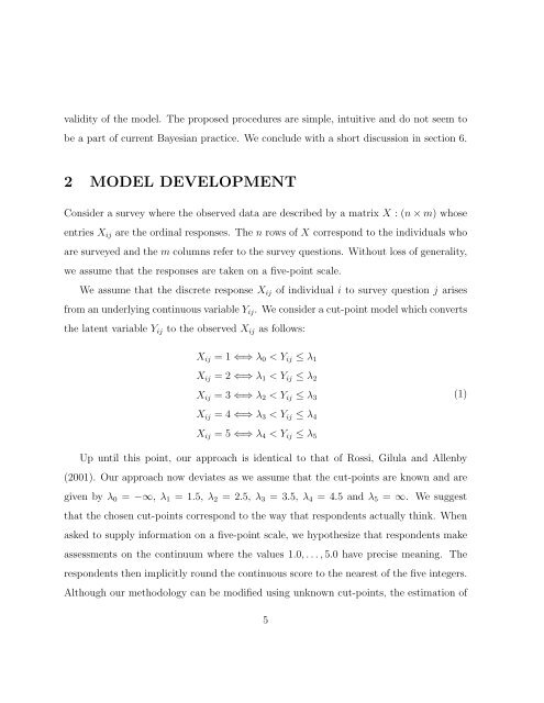 Bayesian analysis of ordinal survey data using the Dirichlet process ...