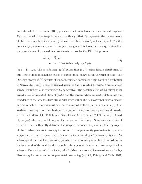 Bayesian analysis of ordinal survey data using the Dirichlet process ...