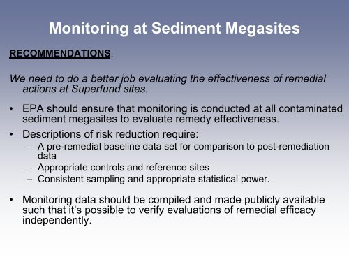 Sediment Dredging at Superfund Megasites - Federal Remediation ...