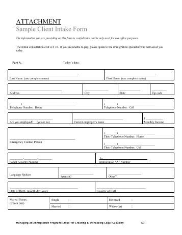 Sample Noncitizen Client Intake Questionnaire