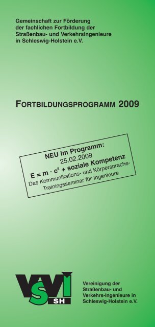 FoRTBILDUNGSPRoGRAMM 2009 - Vereinigung der StraÃŸenbau ...