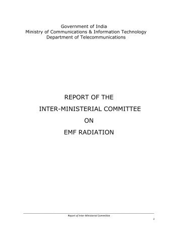 Inter Ministerial Committee Report on EMF Radiation