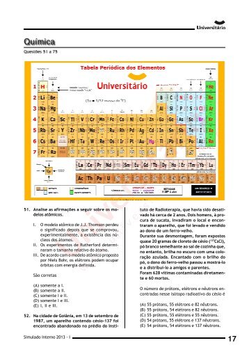 Simulado 2013 - I | Prova de QuÃ­mica