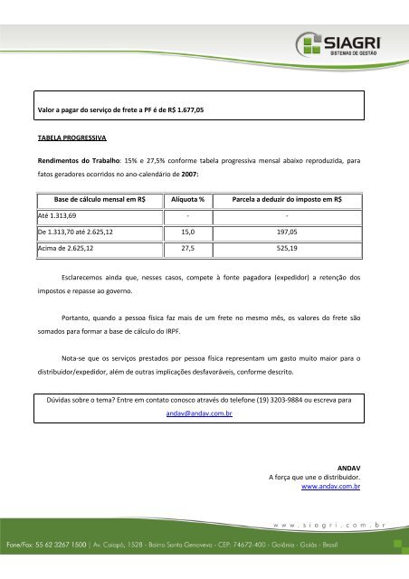 responsabilidades no transporte de produtos perigosos - Siagri