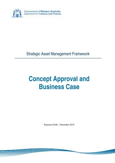Concept Approval and Business Case - Department of Treasury