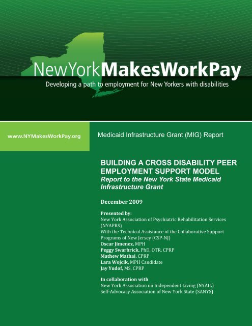 Building a Cross Disability Peer Employment Support Model
