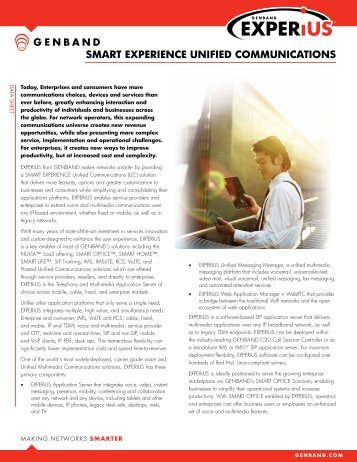 EXPERiUS Datasheet - Genband