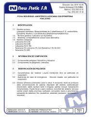 FICHA SEGURIDAD: ANESTÃSICO LIDOCAINA CON ... - New Stetic