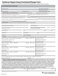 California Region Group Enrollment/Change Form