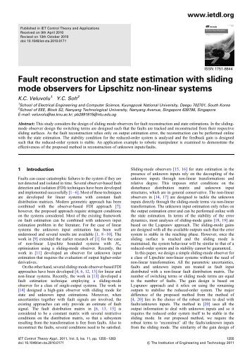 Fault reconstruction and state estimation with sliding ... - IEEE Xplore