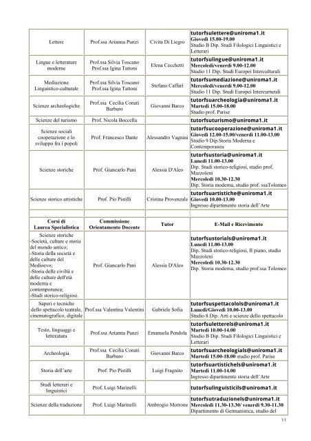 Scarica la versione pdf - FacoltÃ  di Scienze Umanistiche - Sapienza