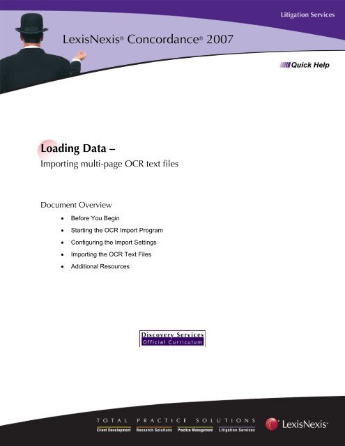 Importing Multi-page OCR Text Files - LexisNexis