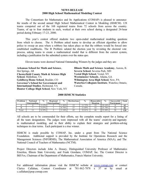 complete results report - COMAP