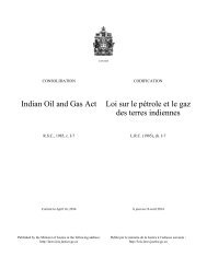 Loi sur le pÃ©trole et le gaz des terres indiennes - Lois du Canada ...