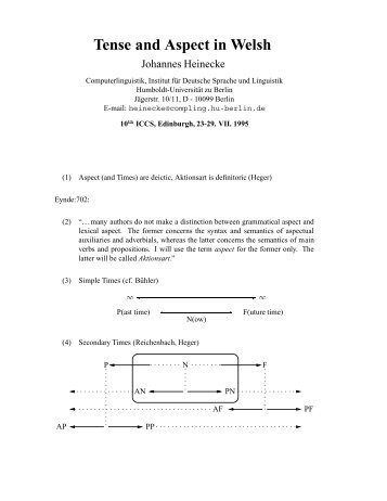 Tense and Aspect in Welsh - Johannes Heinecke