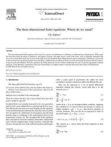 The three-dimensional Euler equations: Where do we stand?