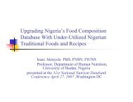 Upgrading Nigeria's Food Composition Database With Under ...