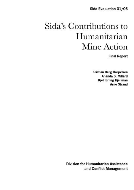 Sida's Contributions to Humanitarian Mine Action