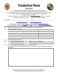 Tenderfoot rank Worksheet