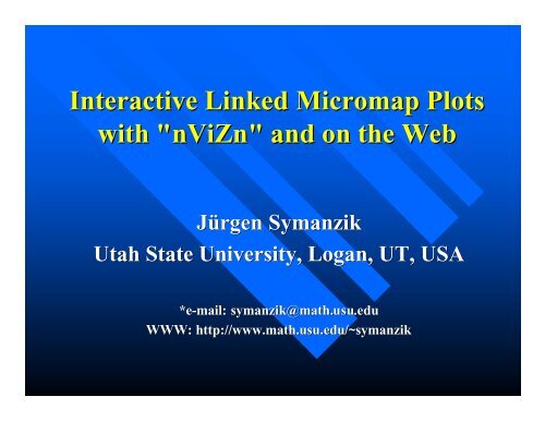 (1) Interactive Linked Micromap Plots with nViZn and on the Web