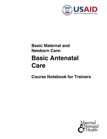 basic antenatal care course notebook for trainers - ReproLinePlus