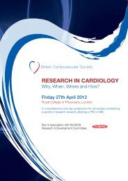 RESEARCH IN CARDIOLOGY - British Cardiovascular Society