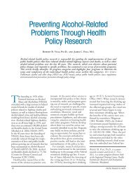 Preventing Alcohol-Related Problems Through Health Policy ...