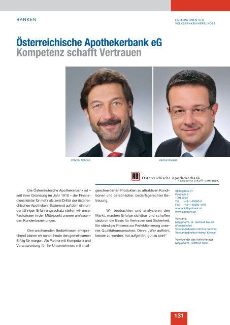 JAHRESBERICHT 2010 - Volksbank AG