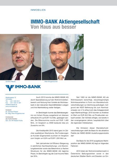 JAHRESBERICHT 2010 - Volksbank AG