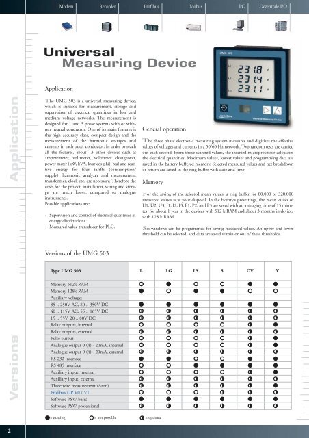 UMG 503 - Westek Electronics