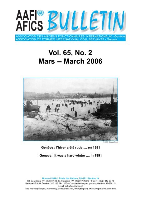 VOL. 65, NO. 2 Mars â March 2006 - AAFI-AFICS, Geneva - UNOG