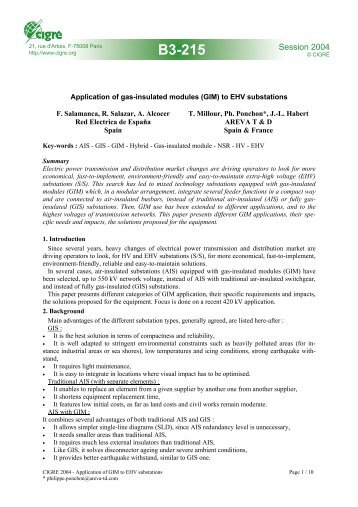 Application of gas-insulated modules (GIM) to EHV substations