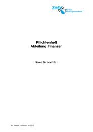 Pflichtenheft Abteilung Finanzen - ZHSV