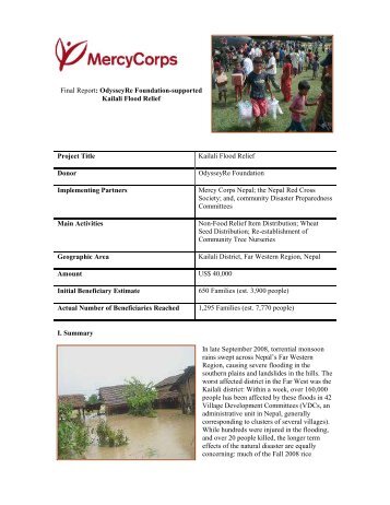 Project Title - Mercy Corps Nepal