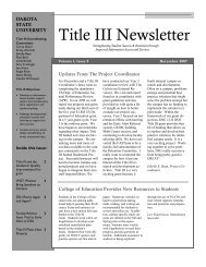 Title III Newsletter - Dakota State University