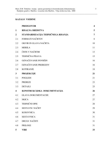 kazalo vsebine predgovor 4 1 risalna sredstva 5 2 standardizacija ...