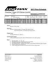 2011 Price Schedule Fiberfrax® Paper 970 Series (cont'd) - Unifrax