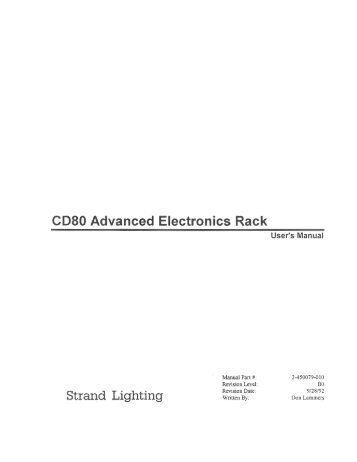 CD80 Advanced Electronics Rack User Manual - The Strand Archive