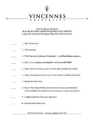 New Hire Packet - Vincennes University MIC