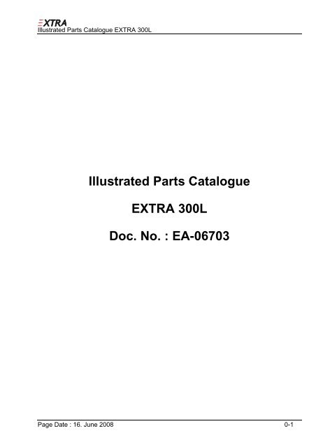 Illustrated Parts Catalogue EXTRA 300L Doc. No ... - Extra Aircraft
