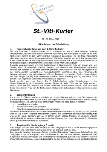 Kurier Nr. 26 MÃ¤rz 2013 - St.-Viti-Gymnasium Zeven