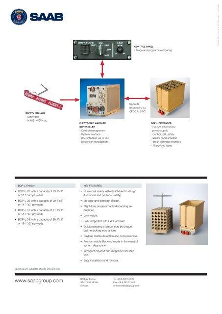 BOP-L series CM dispenser product sheet (pdf) - Saab