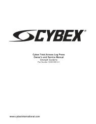 Cybex Total Access Leg Press Owner's and Service ... - GymStore.com