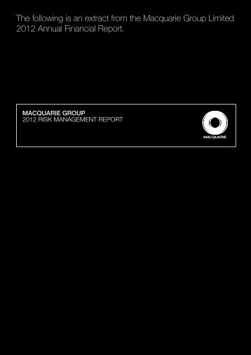 Risk Management Policy and Systems - Macquarie