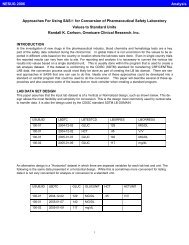 Approaches For Using SAS for Conversion of ... - NESUG